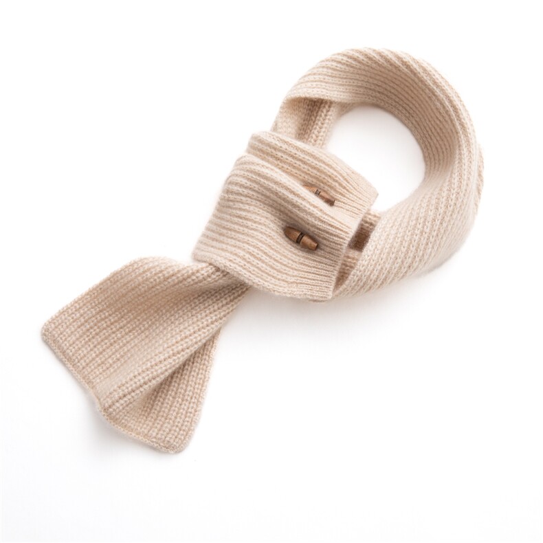 2025年秋季时尚百搭通勤简约休闲木扣元宝针围巾，围巾，丽靓一衫