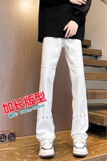 加长版裤子男高个子春秋微喇牛仔裤185cm110直筒KZ015P60加绒P70，男装牛仔裤，电商B312
