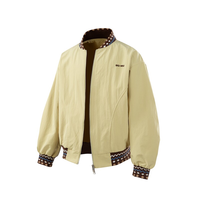 春款美式潮流民族风拼接棒球领夹克情侣宽松上衣休闲外套，男装民族服装，星座216-1