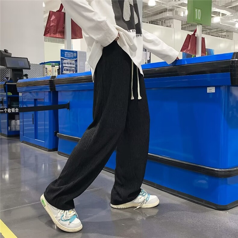 男秋季新款港风休闲裤X绳树皮皱长裤JQ99P32,男装休闲裤,星座1116-2