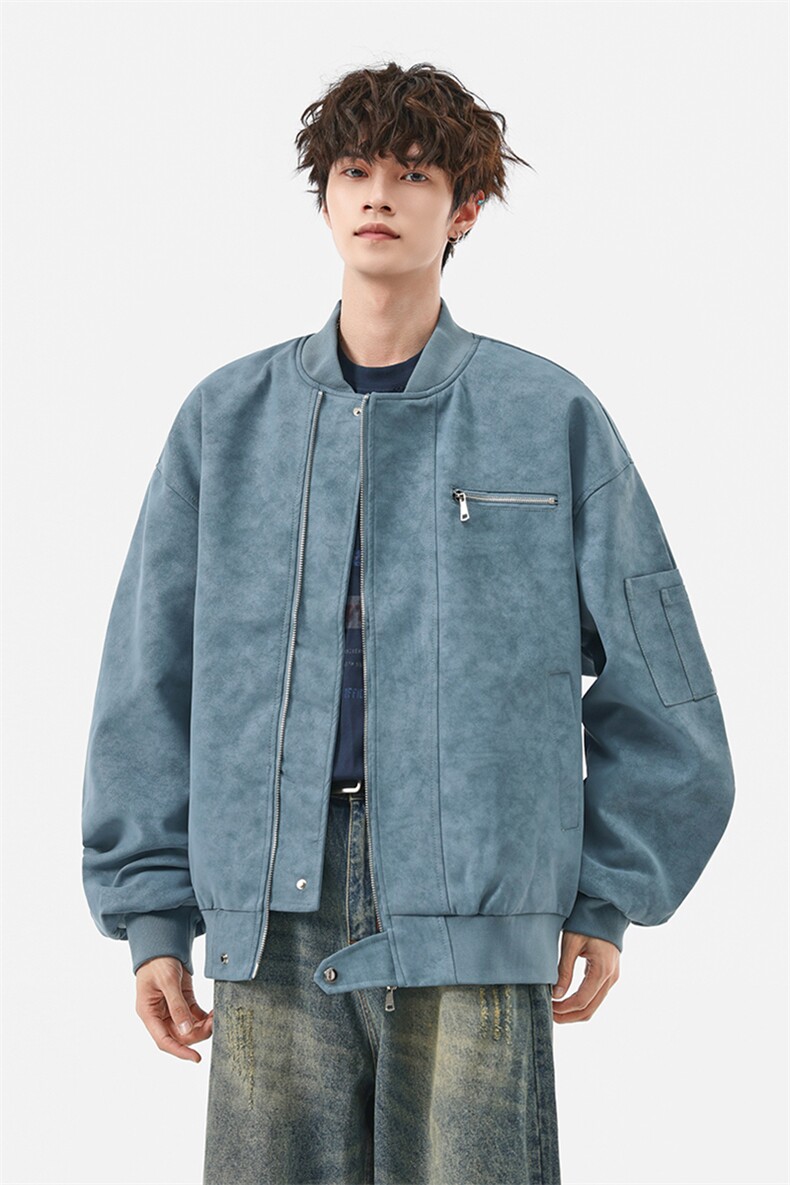 美式高阶秋冬PU棒球服夹克痞帅百搭情侣外套J57911TP85,男装夹克,电商A247