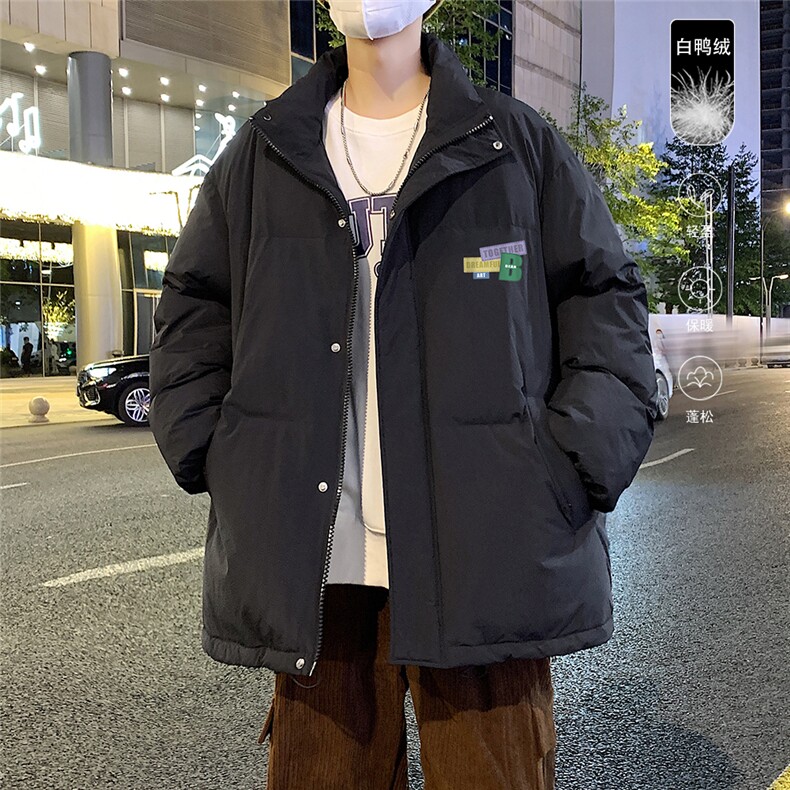 港风冬季新款立领白鸭绒羽绒服男潮宽松印花YR6183P195控258,男装羽绒服,电商A268A