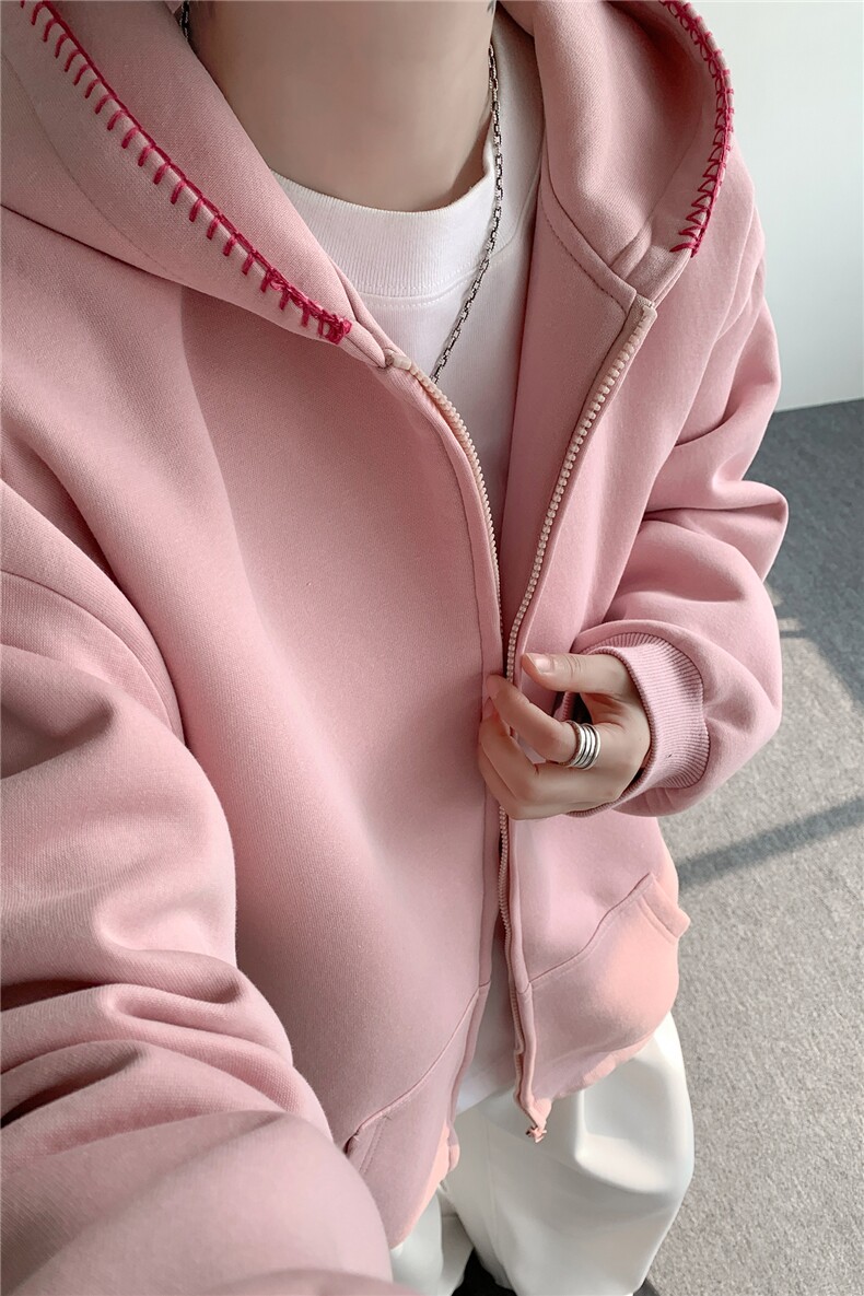 3XL-S基础百搭拉链开衫卫衣男休闲外套小心机WY45-P58400g,女装短外套,电商D206-1