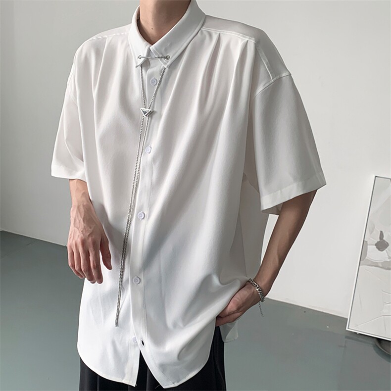 特P40无差价夏季新款潮流百搭休闲短袖衬衫-HC2275港风,男装衬衫,电商A003