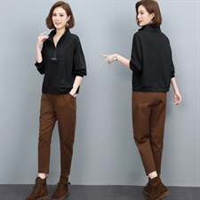 休闲套装女2025春秋新款中年妈妈宽松减龄卫衣时尚洋气运动两件套，女装套装/套裙，璐依舞