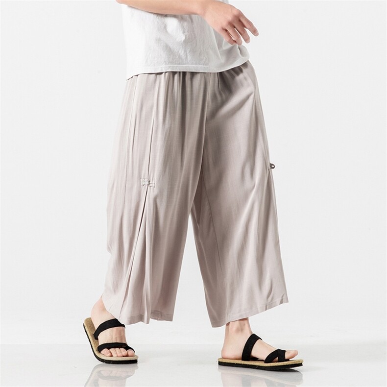 夏季大码汉服男女情侣仙气飘逸风宋裤古风裙裤禅茶服K62/P75，男装民族服装，钱塘713