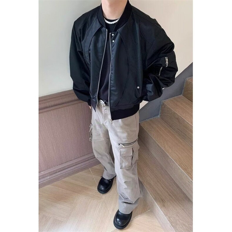 DY197-P75飞行员夹克男秋季美式棒球服潮牌痞帅工装外套-网图现货,男装夹克,星座603-2
