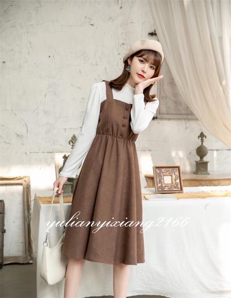 秋装假两件连衣裙，女装连衣裙，雨恋依香