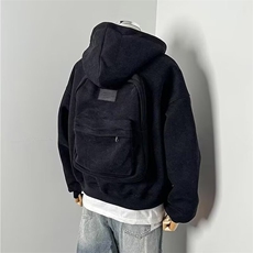1506-1/WF091/P60潮牌立体背包重磅连帽开衫卫衣男设计感拉链外套，女装短外套，星座1506-1