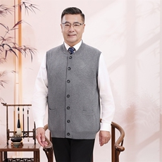 2025年秋季时尚百搭通勤简约休闲灰色马甲,男装背心/马甲,思涛羊绒, 2025年秋季时尚百搭通勤简约休闲灰色马甲,男装背心/马甲,思涛羊绒,