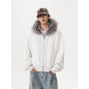 1506A/GF060/P62美式复古宽松简约连帽开衫卫衣1图片