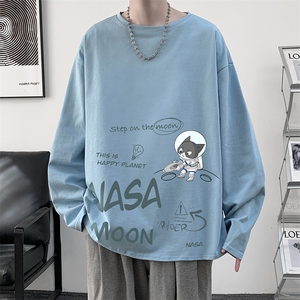 NASA联名同款控48重磅230g纯棉长袖t恤男大码圆领卫衣 TX3187-P28图片