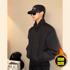 现货美式高街休闲棉衣夹克三防立领纯色户外工装加厚棉服外套，男装夹克，电商A486