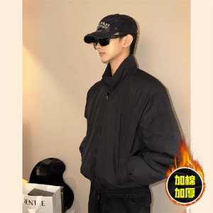 现货美式高街休闲棉衣夹克三防立领纯色户外工装加厚棉服外套图片