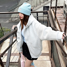 抖音得物高品质25秋冬美式高街宽松结构防风高领连帽卫衣外套W60，男装卫衣，电商A486
