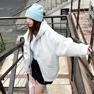 抖音得物高品质 25秋冬美式高街宽松结构防风高领连帽卫衣外套W60图片