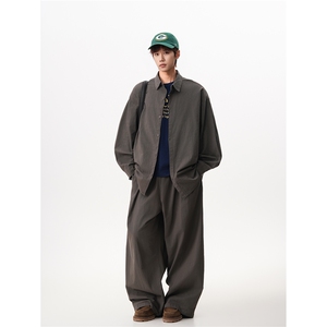8XL-M  麻天丝套装慵懒宽松衬衫抽绳阔腿裤夏季薄款防晒衣男TZ111图片