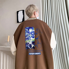 摇粒绒棒球服男大码开衫卫衣男夹克BF86290-P65，男装夹克，电商A040