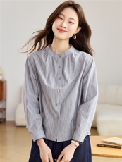 2026春年秋装新款潮小格子衬衫宽松显瘦韩版气质百搭衬衣女减龄，女装衬衫，独衣靓