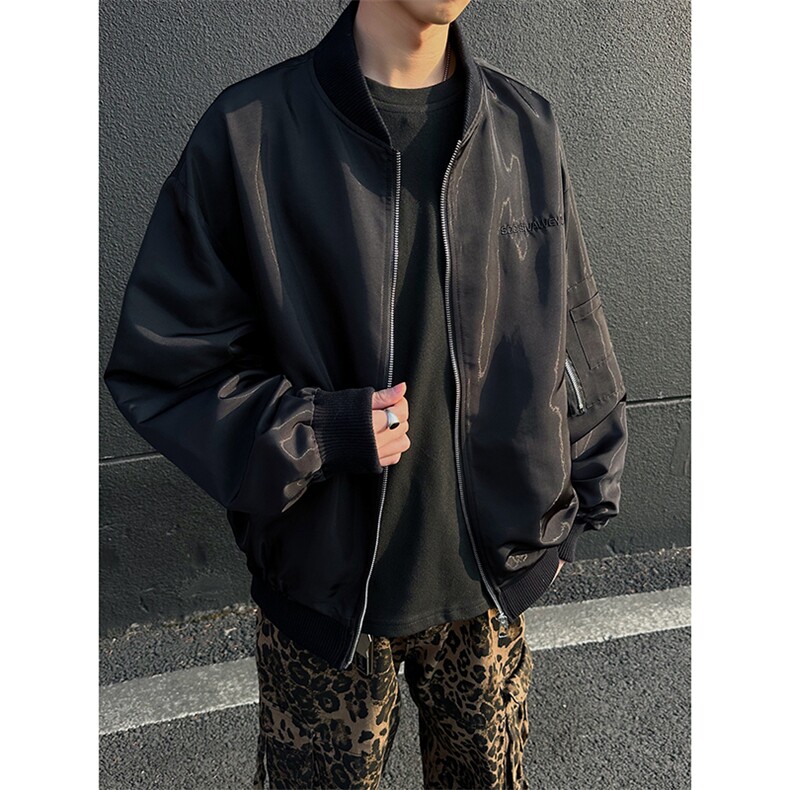 港风日系复古设计感贴袋拼接立领夹克男 XZ213-JK4321-P108控128图片