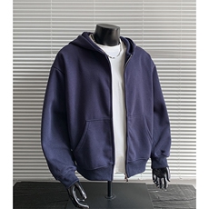 重磅全棉450克双拉链开衫连帽卫衣纯色外套男潮RH6127-P54，女装短外套，星座610B-1