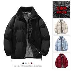 得物二开~深度库存立领假两件石墨烯内里棉服棉衣外套9088特P85，男装棉衣，电商A309