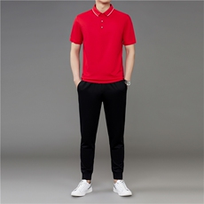 夏季中年男士运动套装短袖短裤T恤两件套运动服休闲时尚夏装套装，男装休闲套装，电商B212（原钱塘6029）