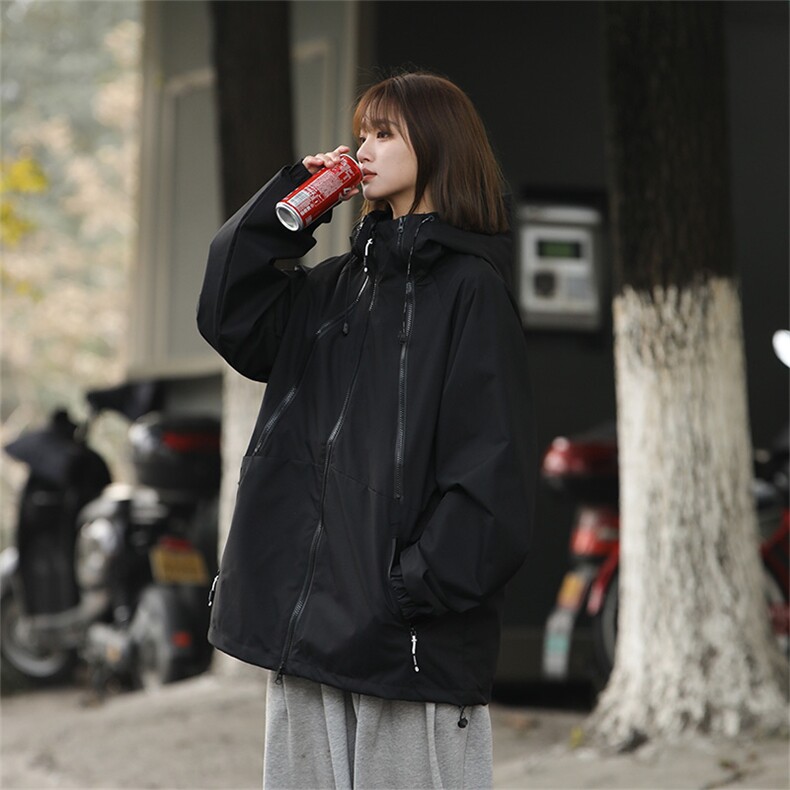 Cityboy情侣 时尚连帽冲锋衣外套夹克 团体班服图片
