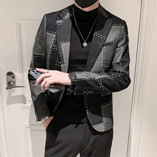 秋冬社会小伙牛仔夹克西装单西修身西服A236-XZ-210-P145，男装夹克，电商A236