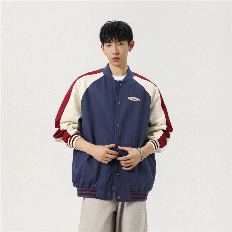 2025新款撞色棒球服潮流情侣字母夹克上衣9106/P95,男装夹克,星座202