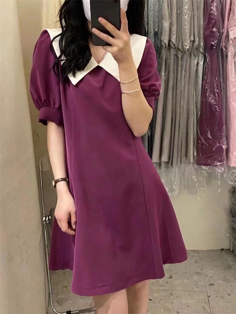 2022收腰显瘦学院风连衣裙，女装连衣裙，西子季