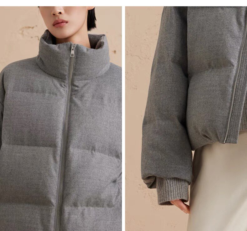 2025年秋季常规立领拉链长袖时尚百搭简约大方羽绒服,女装羽绒服,雅鹿