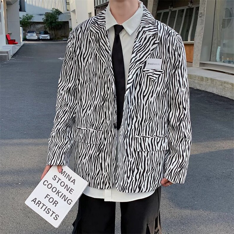 男士高质量斑马纹西装外套X02P57,男装西服,星座1116-2