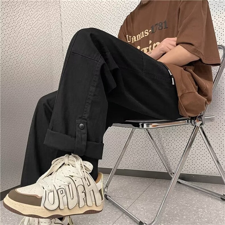 工装裤时尚潮牌原宿青春流行宽松型潮男休闲裤纯色CK214P40,男装休闲裤,星座410-2