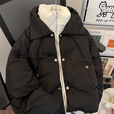 棉衣外套男士冬季2026新款日系复古假两件棉服保暖皮棉袄子宽松型，男装棉衣，星座1013
