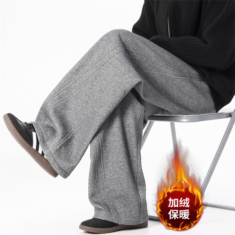 秋冬加绒休闲裤男宽松直筒裤弯刀裤K277-P45加绒P55控78加绒控88,男装卫衣,星座209-2