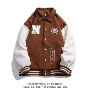 白底 22秋季西海岸hiphop设计感翻领棒球服夹克外套G608P85控108图片