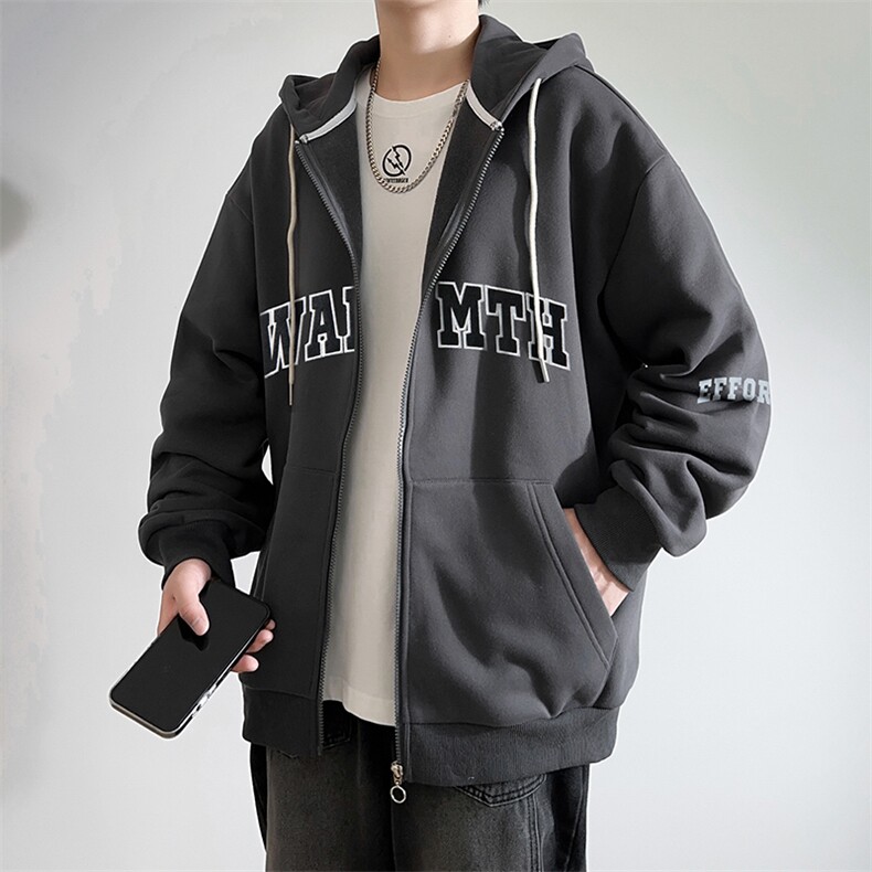 新款男百搭设计感纯色情侣字母港风白墙针织外套WT3415-P60控98,男装夹克,星座717