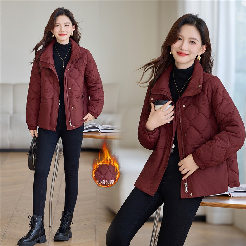 现货轻薄短款棉服女棉衣,女装棉衣/棉服,韩派