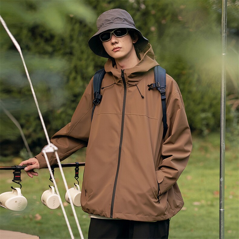 山系冲锋衣男款户外防风防水宽松连帽情侣款夹克外套960-P78,男装夹克,星座914-3
