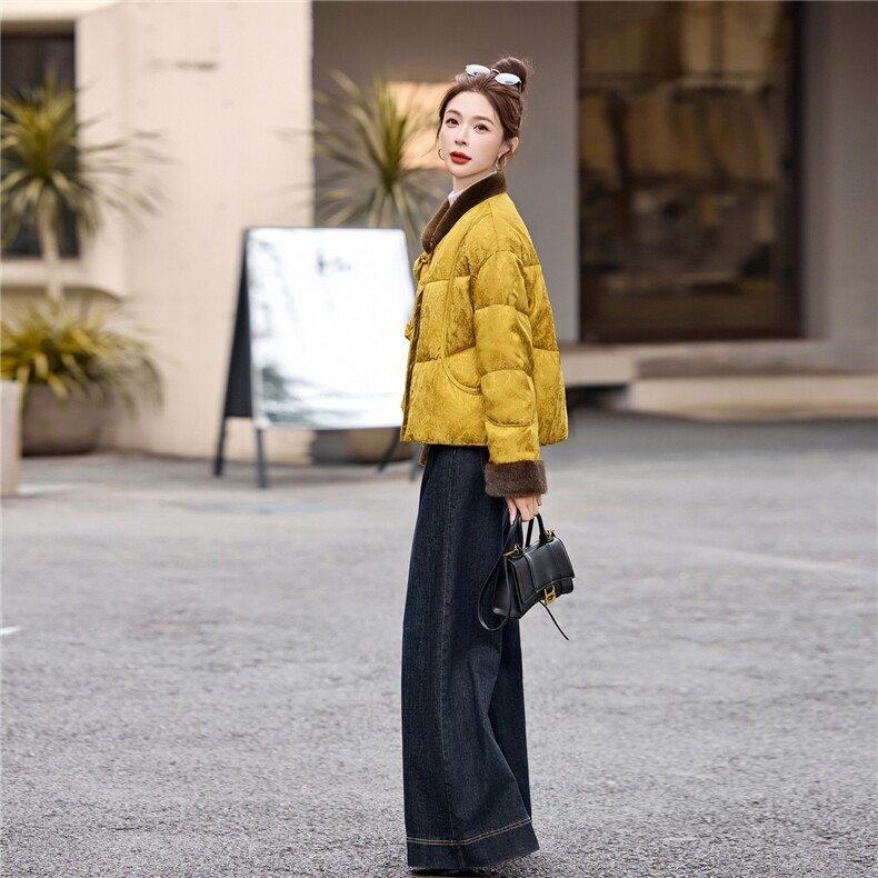 现货！水貂毛冬季新款女装2025年时尚气质优雅大方新中式90%外套,女装羽绒服,涵墨