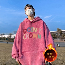 直播品质500克重磅美式印花做旧加绒加厚水洗卫衣冬SL1671特P65，男装卫衣，电商A486