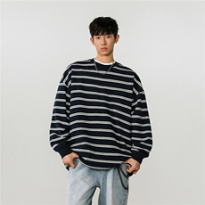 1可二开高品质条纹卫衣大码M-5XL卫衣男97%棉3%氨纶77943P50控78，男装卫衣，星座226-2