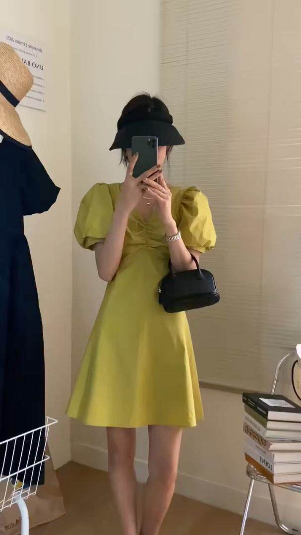 欧货同款收腰设计连衣裙，超显瘦，女装连衣裙，玩美