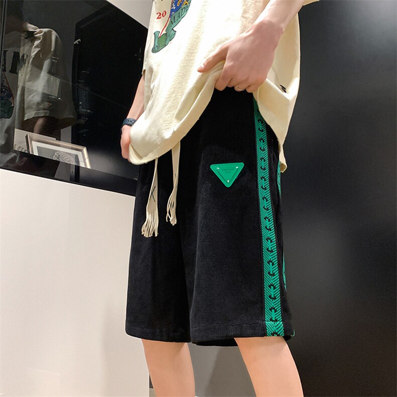 绿标织带短裤男2025夏季新款沙滩休闲五分裤男宽松中裤K1071-P26,男装牛仔裤,星座207