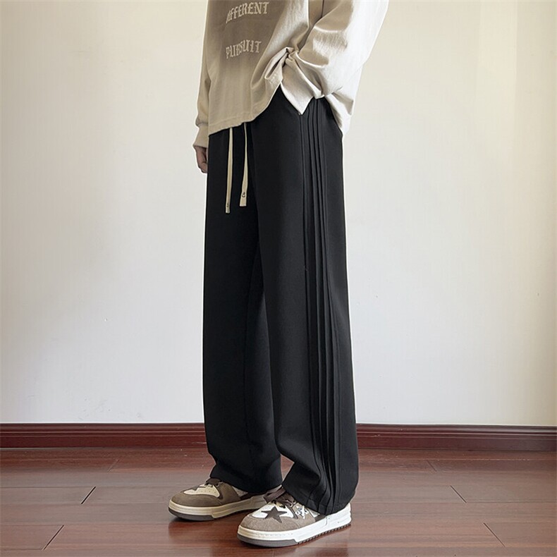 男士直筒休闲裤春秋季褶皱卫裤宽松运动裤长裤潮A266-KZ915-P60，男装休闲裤，电商A266