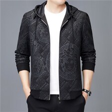 男式夹克外套青年商务宽松休闲加厚连帽百搭夹克衫ASD8120-P220图片