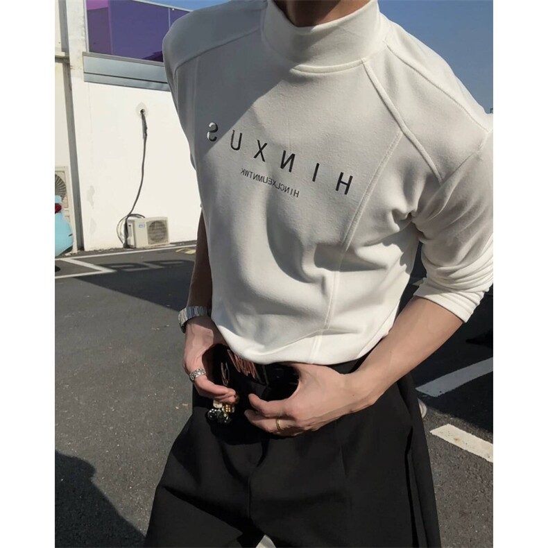 秋冬宽松休闲德绒长袖T恤打底衫XZ808B-WH113-特P23,男装T恤,星座808B
