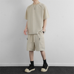 高端时尚休闲套装2026新款夏季工装短裤休闲运动服两件套男装图片