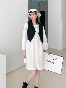 链条马甲两件套连衣裙，现货两个尺码，女装马夹，依柏璐